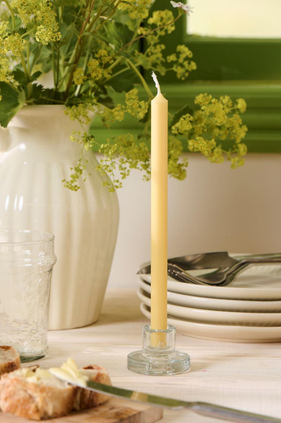 Candle holder glass f/1.3 cm candle (clear)